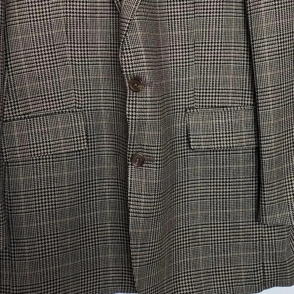 P.O.S.H. Newport Beach Brown Plaid Print Sz. 43T - Picture 7 of 11